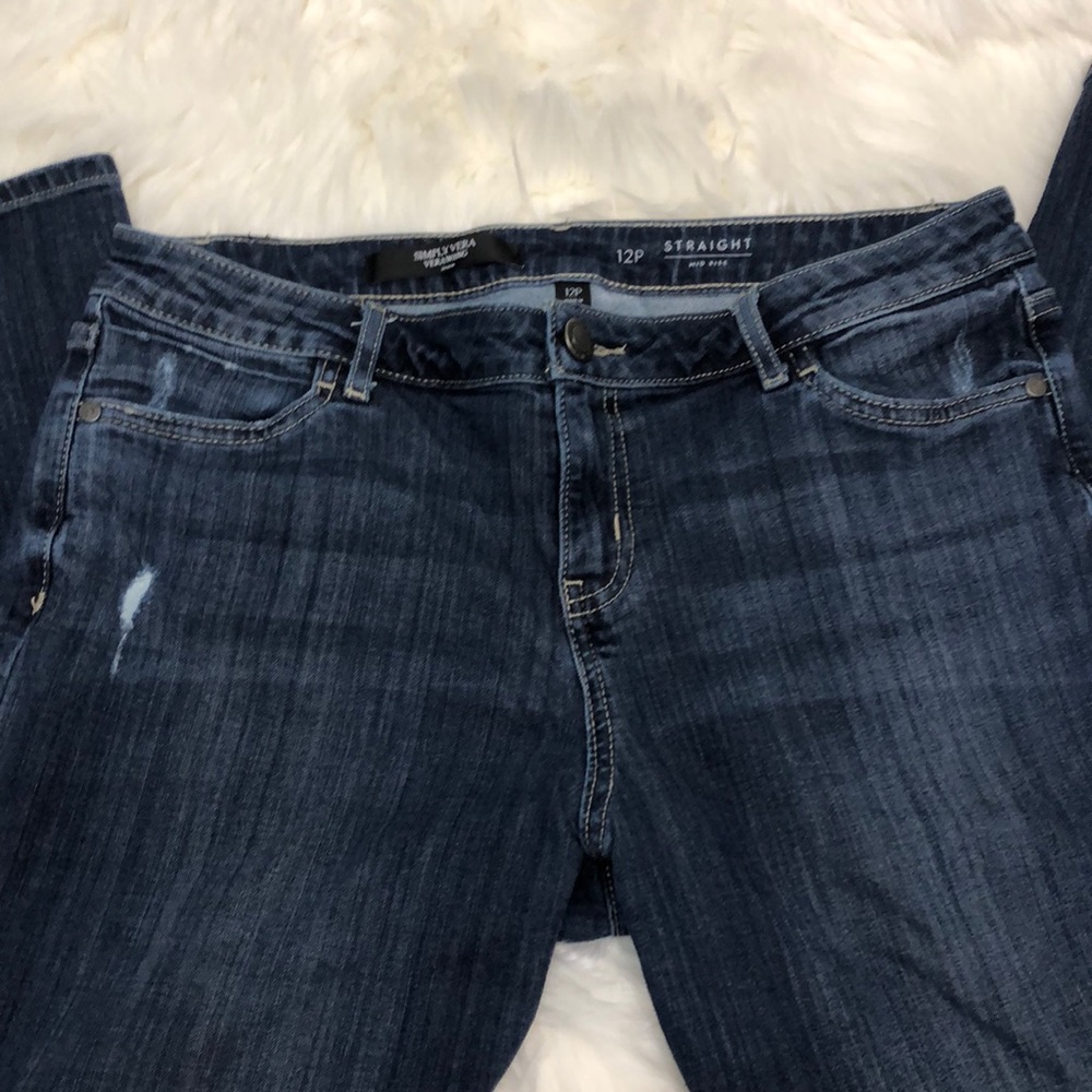 Simply Vera Wang straight mid rise 12P jeans